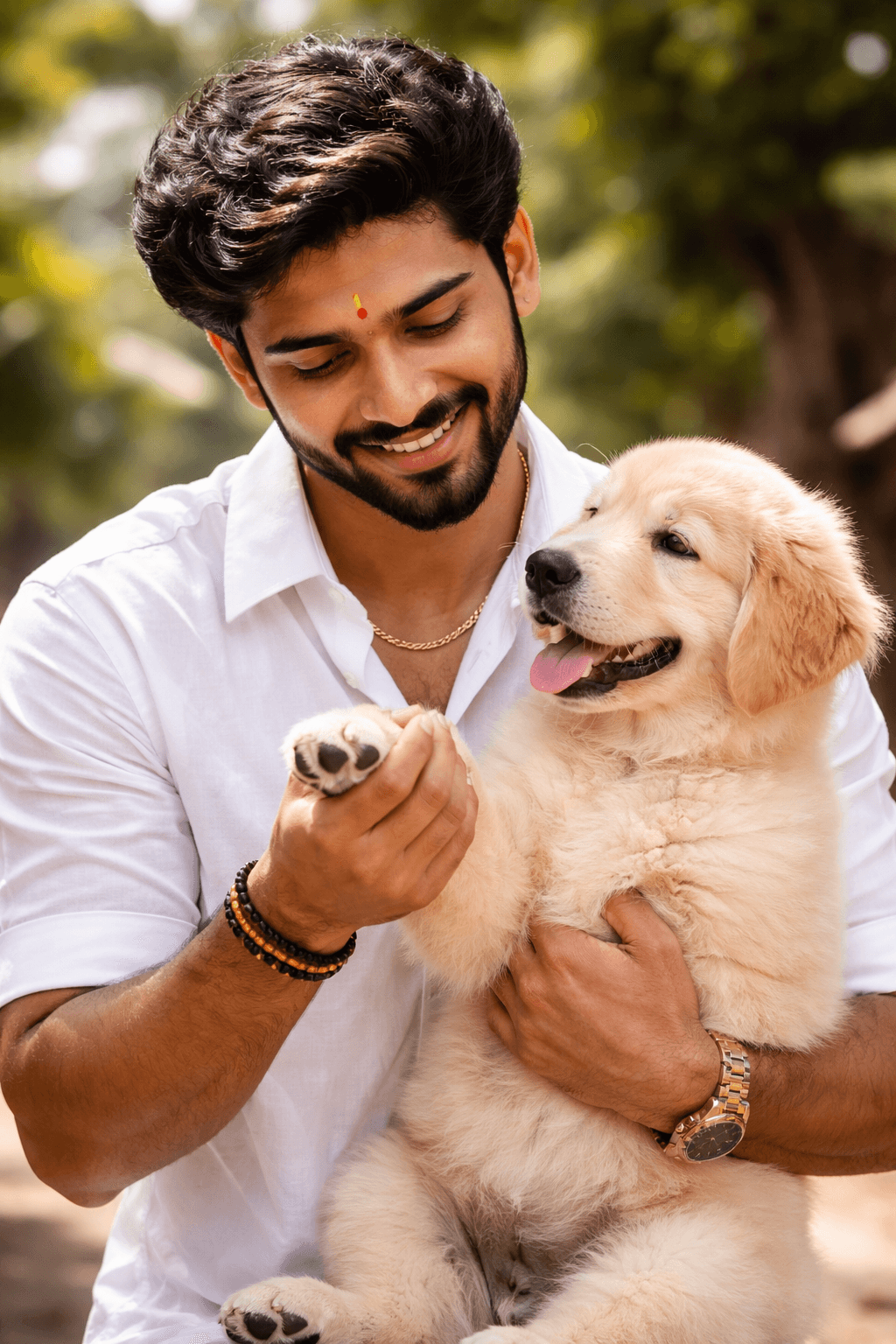Arun with his dog